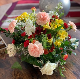 Flower arrangement April 15, 2024 on Hooked By That Book